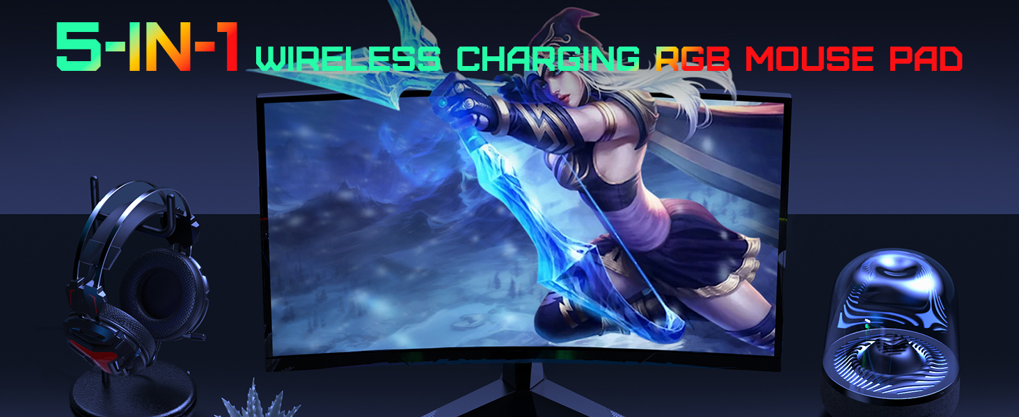 5-in-1 wireless charging mouse pad