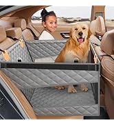 PETICON Large Dog Car Seat, Back Seat Extender for Dogs with 3 Mesh Windows, Waterproof Medium Ca...