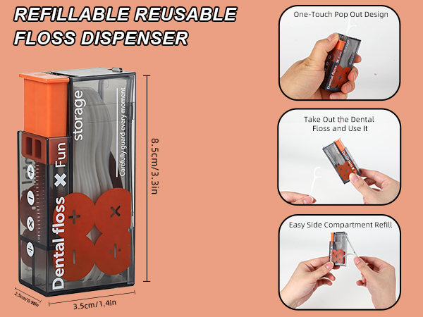 2 Pack Travel Floss Picks Case with 20 Count Disposable Flossers