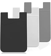 Adhesive Phone Wallet Card Holder for Phone Case, Silicone Credit Business ID Cards Pocket on Bac...
