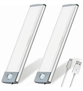 35 LED Dimmable Closet Light 2 Pack, Rechargeable Motion Sensor Cabinet Light, Indoor Wireless Ma...