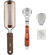 Easkep Foot File Foot Scrubber & Colossal Foot Rasp & Wood Handle Callus Shaver (10 Replacement &...