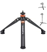 Koolehaoda Mini Tripod Base for Monopods, Aluminum Desktop Tripod | Universal 1/4" & 3/8" Screw M...