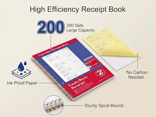 High Efficiency Receipt Book
