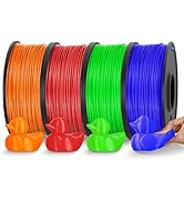 JAYO TPU 3D Printer Filament Bundle, 95A Flexible Soft TPU Filament 1.75mm, 250g Spool, 4 Rolls, ...
