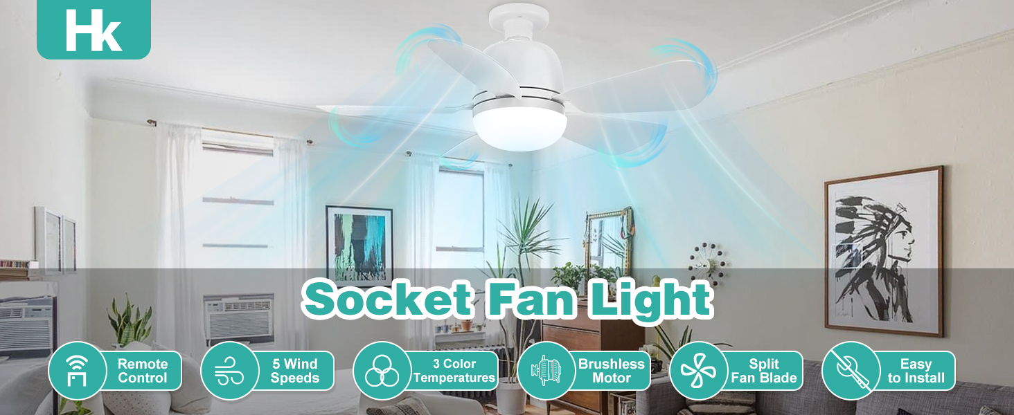 Socket Fan Light