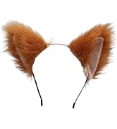 WNHNO Fluffy Fox Ear Headband Cat Ear Hair Band Cute Animal Ears Cosplay Party Hairband Halloween...