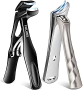 Nail Clippers for Seniors Thick Nails, Sharp Slanted Curved Ingrown Toenail Clippers Angled Head ...