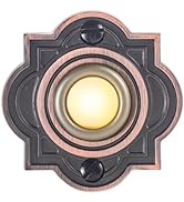 Metal Doorbell Push Button, Black Wired Lighted Up LED Doorbell Button