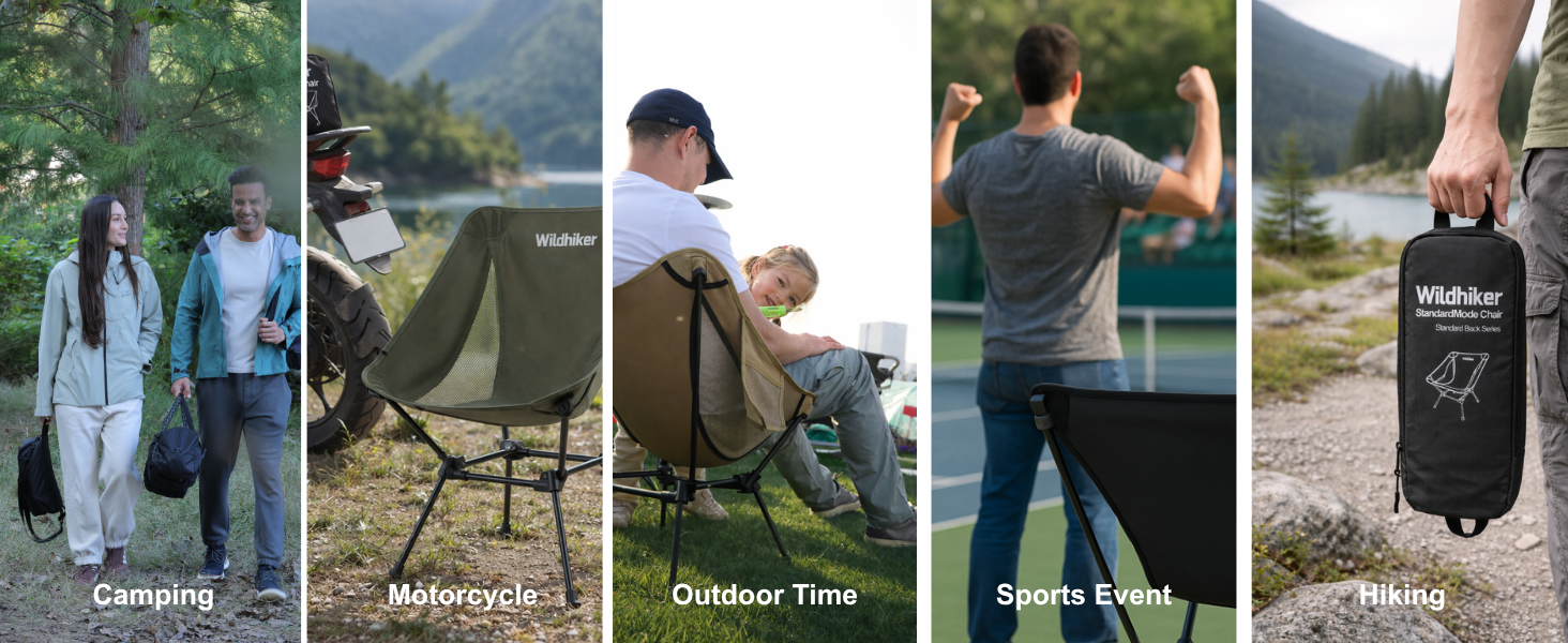 Portable camping chair used for camping, motorcycle travel, outdoor leisure, sports, and hiking
