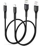 FEMORO USB to USB C Cable 2ft Short 2-Pack, 3.1A Charging & 480Mbps Data Transfer Upgraded Non-Ta...
