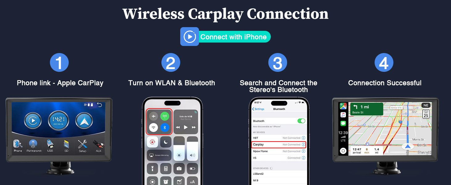 Wireless Carplay Screen for Car