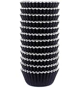 Eoonfirst Mini Foil Cupcake Liners Muffin Paper Baking Cups 300 Pcs (Black)