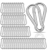 100PCS M6 2-3/8" Spring Snap Hooks Heavy Duty Carabiner Clips, 2.4" Galvanized Steel Quick Link C...