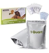 60pcs 1 Quart Mylar Bags for Food Storage with Oxygen Absorbers 400cc and Labels, Extra Thick 10 ...