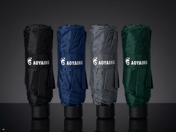 GAOYAING Compact Folding Umbrella, Available in Black, Navy, Gray, and Green