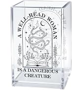 Gkodw A Well-read Woman Is A Dangerous Creature Acrylic Pen Holder Makeup Organizer, Funny Pencil...