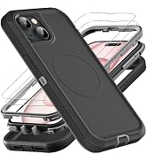 YKHJKLEC for iPhone 15 Case, Compatible with Magsafe, Military Grade 3 in 1 Heavy Duty Shockproof...