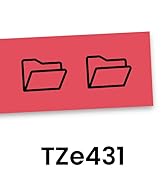 Brother Genuine P-touch TZe431 Label Tape in cardboard pack: Black on Red 12mm