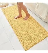 Ruggnovea Bathroom Runner Rug 24x55 Washable Non Slip Long Bath Mat for Bathtub Thick Absorbent B...