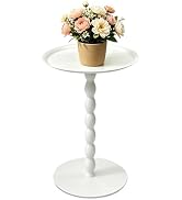 Uniqcovosa Plant Stand Indoor Outdoor, 11'' Round White Metal Plant Stand for Pots, Heavy Duty 50...