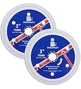 Super Thin Diamond Porcelain Saw Blade with X Teeth,BRSCHNITT 2pcs 3 Inch (75 mm) x Arbor 3/8 Inc...