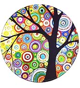 BOSOBO Mouse Mat, Round Mouse Pad with Tree of Life Design, Non-Slip Rubber with Stitched Edges, ...