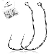 FishTrip 30-Degree Jig Hooks, 50/100pcs Wide Gap EWG Worms Hooks Swimbait Jig Maker Keeper Weedle...