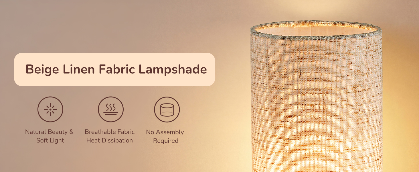 BEIGE LINEN LAMPSHADE TABLE LAMP