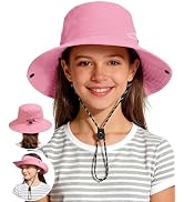 2-in-1 Kids Sun Visor Hat,UPF 50+ Waterproof Adjustable Bucket Hat for Outdoor Beach Hiking Fishi...