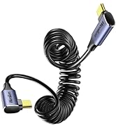 Coiled USB C Cable for CarPlay & Android Auto, 100W/5A PD Fast Charging Type C Cable, 480Mbps Dat...