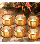 JOYIT Gold Votive Candle Holders Bulk Set of 6, Tealight Candle Holder for Wedding Table Centerpi...