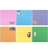 JIANTA 12 Pack Cat Sticky Notes, 6 Colors Lined to Do List Notepads, 3 x 3in Cute Animal Self-Sti...