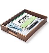 Wood Letter Tray, Acacia Wood Desk Tray, Wooden Desktop Organizer for Papers, Documents, Magazine...