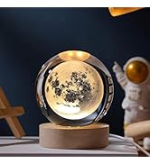 JANARARY 3D Galaxy Crystal Ball Night Light for Gifts with Colorful LED Light Base, Color Changin...