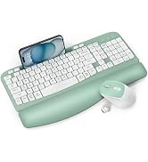 Wireless Keyboard and Mouse Combo, EAYBLLY 2.4G Ergonomic Quiet Keyboard Mouse Set, Split Keyboar...