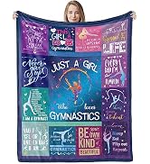 Gymnastics Throw Blanket Gifts for Girls, Just A Girl Who Loves Gymnastics Plush Flannel Blanket,...