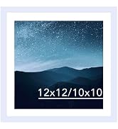 JCJMY 12x12 Picture Frame White with 10x10 Mat for 30 x 30cm Diamond Art Painting, Display Photo ...