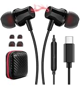 USB C Headphones for Samsung S24 Ultra S23 Fe, Type C Earphones with Microphone for iPhone 15 Pro...