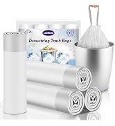 LainNeala 60 Counts 4 Gallon Small Drawstring Trash Bags, Small Garbage Bags Code a fit 10-15 Lit...