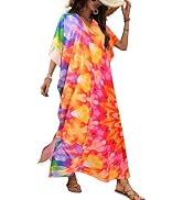 Nidoul Kaftan Dresses for Women Plus Size Bathing Suit Cover Up Long Swimsuit Coverup Swim Summer...