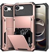 TOPAUX for iPhone 16e Wallet Case Hold 1 to 5 Credit Card Holder Flip Cover ID Slot Back Pocket C...