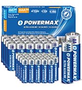 Powermax Double AA and Triple AAA Batteries 48-Count Combo Pack, 24-Count Each, Ultra Long Lastin...