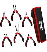 KRETLAW Mini Pliers Set 6Pcs - Needle Nose, Long Nose, Bent Nose, Diagonal, End Cutting and Lines...