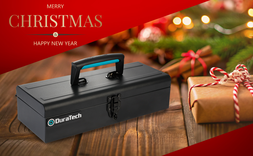 DuraTech Tool Box, 15" Portable Steel Small Tool Box