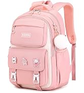 PIG PIG GIRL Girls Backpack,Kids Backpack for Girls with Anti-theft Back Pocket Lightweight Schoo...
