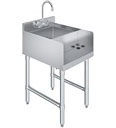 AmGood 22 in. x 18 in. Stainless Steel Blender Station with Dump Sink and Faucet