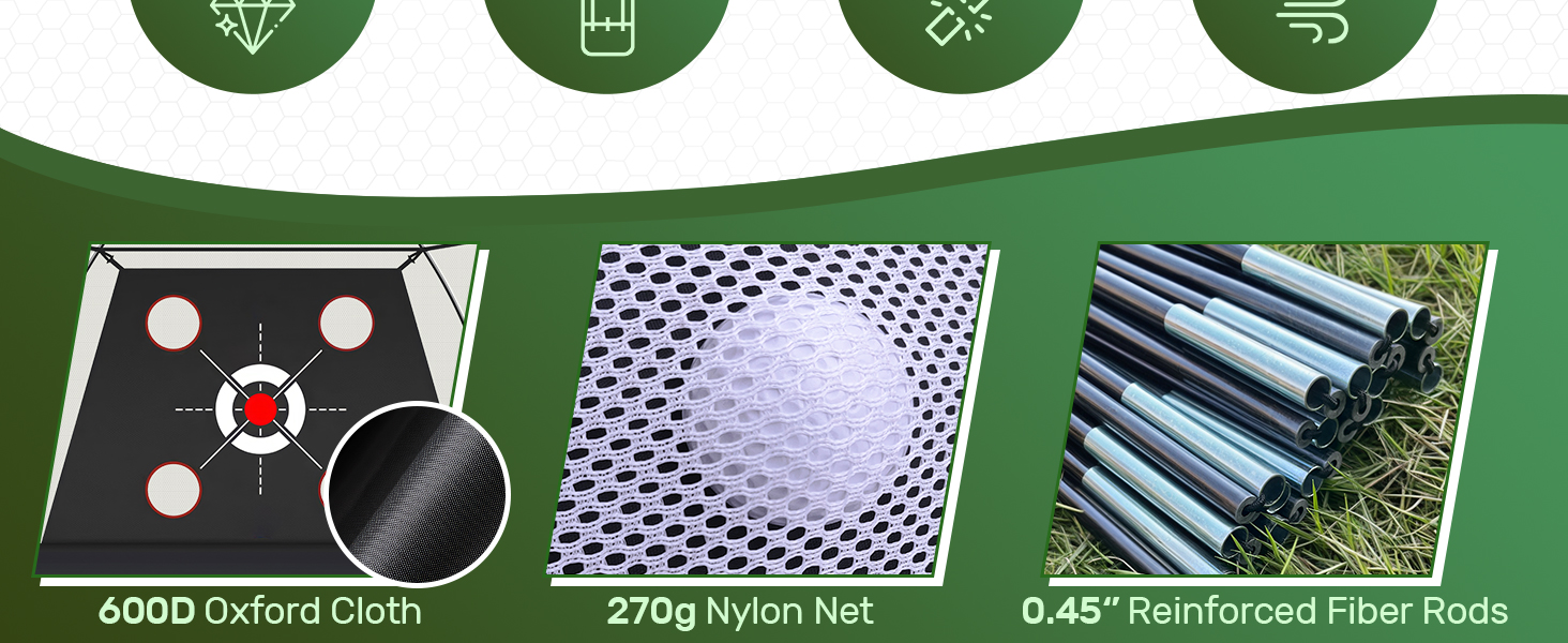 Golf Net, 10x7FT with Golf Practice Mat, Hitting Aid Nets Indoor– Gifts for Men/Dad/Him
