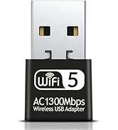 Wodgreat 1300Mbps USB WiFi Adapter for PC-Tiny Size Wireless Network Adapter for Desktop with Dua...