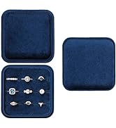 BLUTETE Velvet Jewelry Box Organizer | Ring Holder Case | Jewelry Small Travel Jewelry Storage | ...
